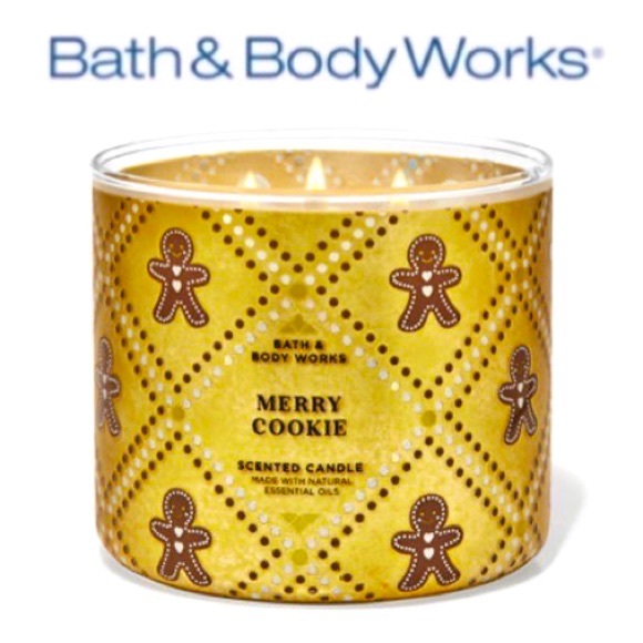 🔥🔥🆕🎄BATH & BODY WORKS MERRY COOKIE 3-WICK SCENTED CANDLE - Picture 1 of 4